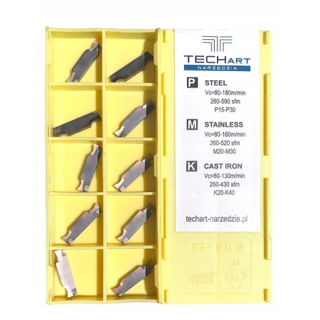 Płytki tokarskie MGGN250 R-8 przecinaki PRAWE skośne do noża