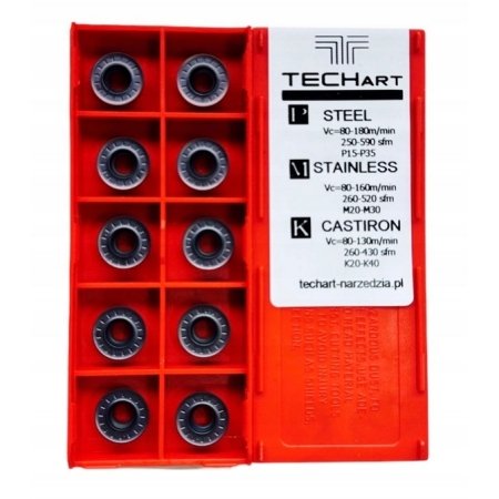 Płytki węglikowe RPMT10T3MO GU937B stal, stal nierdzewna