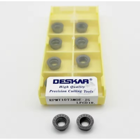 Płytki tokarskie RPMT10T3MOE-JS LF6018 do głowic, CNC, węglikowe, stal