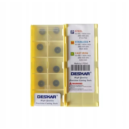 Płytki tokarskie RPMT10T3MOE-JS LF6018 do głowic, CNC, węglikowe, stal