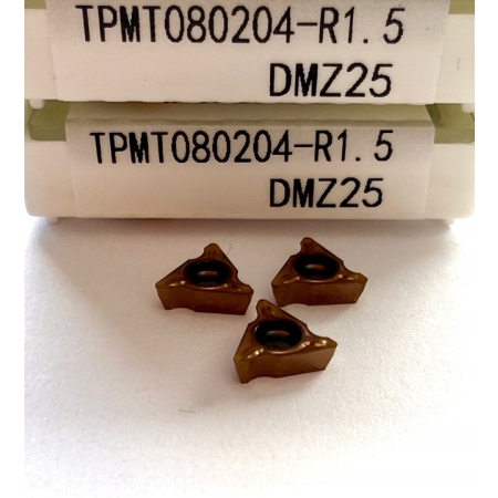 Płytki skrawające, wieloostrzowe TPMT080204-R1.5 DMZ25- tokarskie, węglik