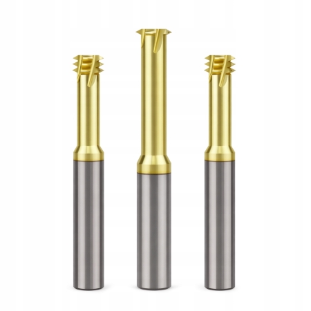 Frez do gwintów M3 x 0,5 węglik 60 HRC stal stal nierdzewna 3 zęby