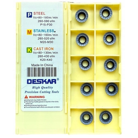 Płytki tokarskie RPMT10T3MOE-JS LF6018 do głowic, CNC, węglikowe, stal