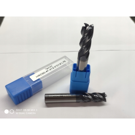 FREZ PALCOWY VHM fi 12 mm WĘGLIKOWY 50 HRC 4F L75