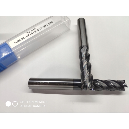 FREZ PALCOWY VHM fi 12 mm WĘGLIKOWY 50 HRC 4F L100