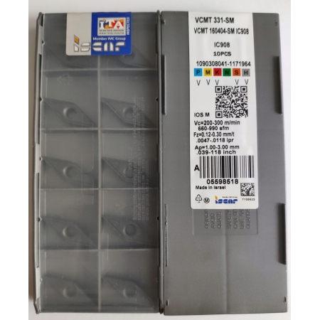 Płytki wieloostrzowe VCMT 160404 SM IC 908 FV