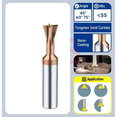 Frez jaskółczy ogon 3 mm 75 stopni 50 węglik stal